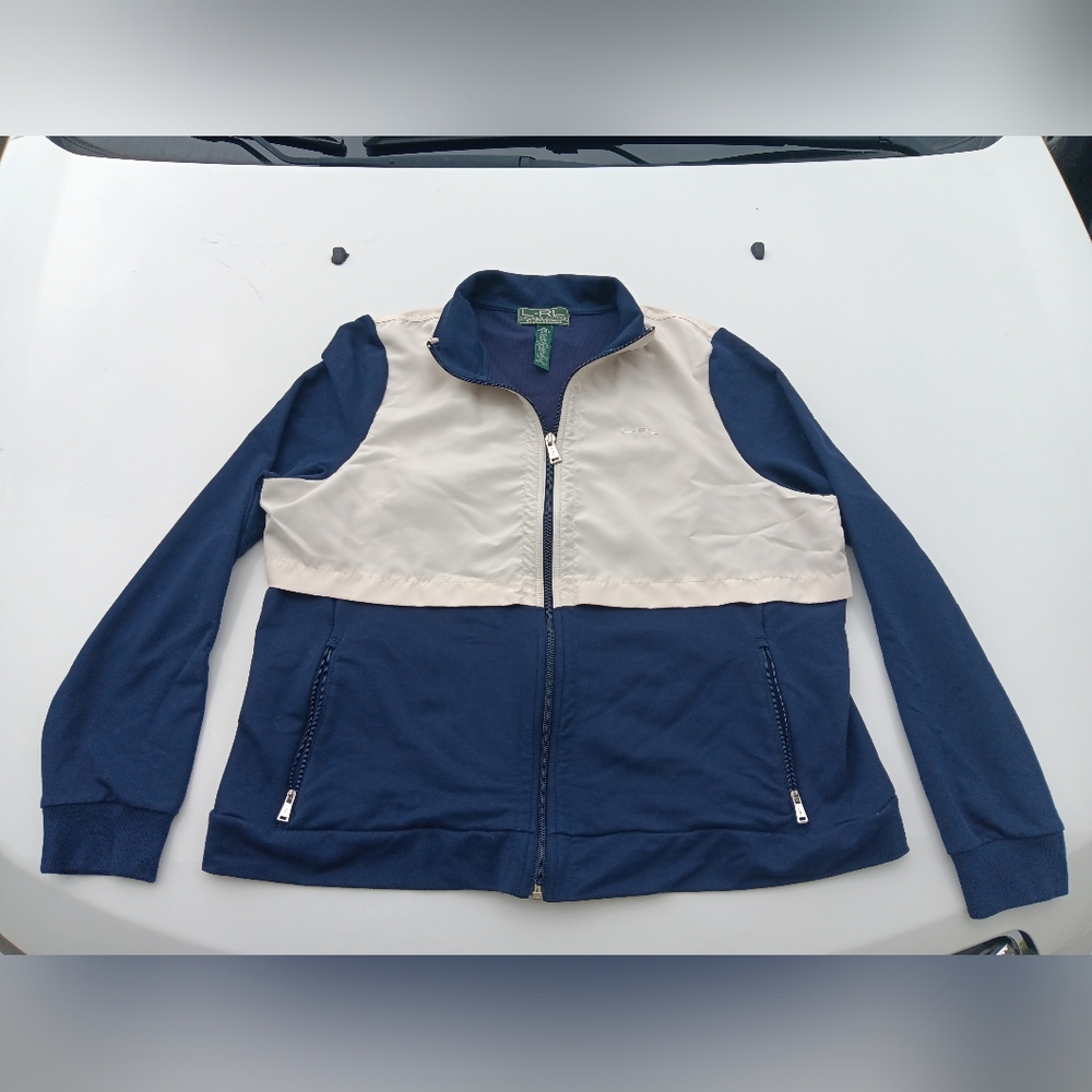Lauren Active L-RL Boys XL Light weight Jacket.  Navy, Cream.